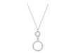 9ct White Gold Double Zirconia  16mm x 32mm Rings Necklace  46m/18"9