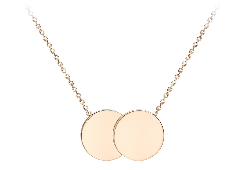 9ct Rose Gold Double-Disc Adjustable Necklace 
