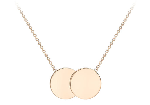 9ct Rose Gold Double-Disc Adjustable Necklace 