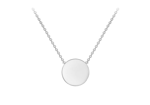 9ct White Gold 10mm Disc Adjustable Necklace  41m/16"-43m/17"9