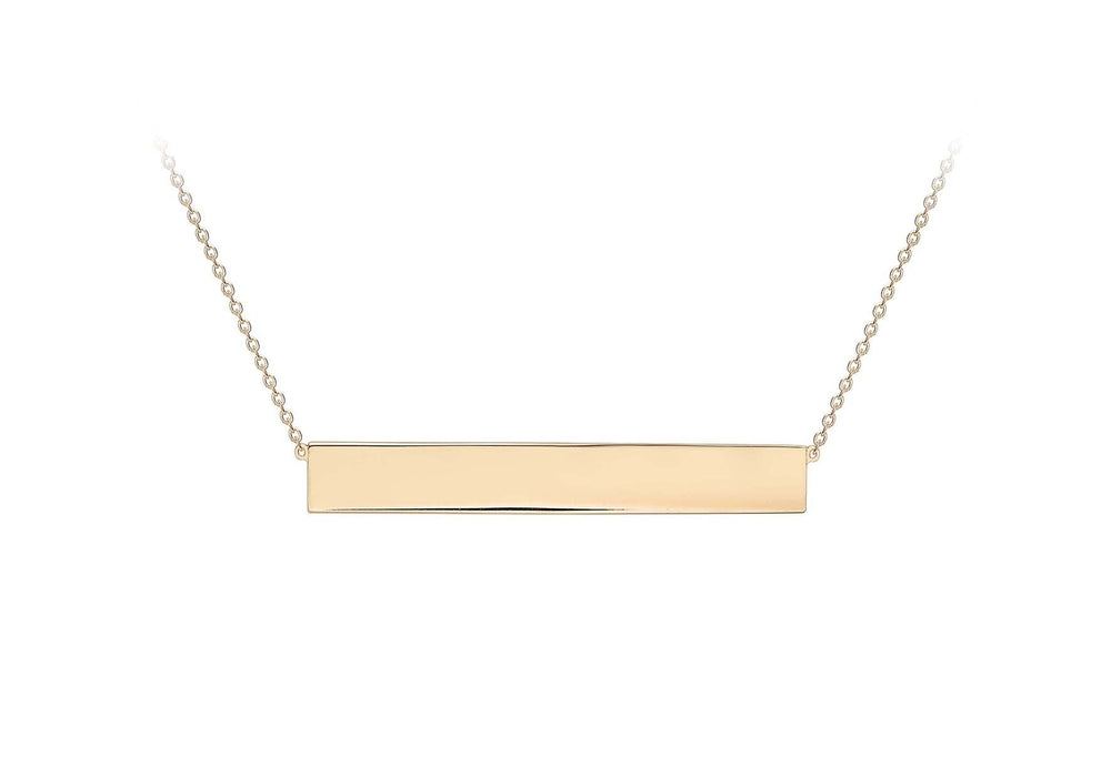 9ct Rose Gold Horizontal Bar Adjustable Necklace 