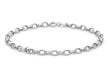 9ct White Gold Hollow Oval Belcher  Anklet 25.5m/10"9