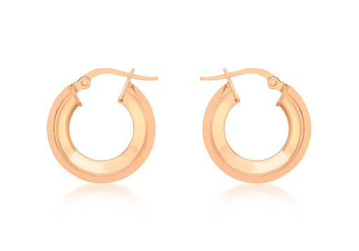 9ct Rose Gold 18mm Square Tube Creole Earrings