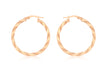 9ct Rose Gold 30mm Twist Creole Earrings