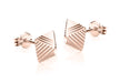 9ct Rose Gold 6mm x 6mm Diamond Cut Pyramid Stud Earrings