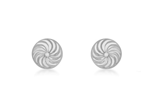 9ct Rose Gold 8mm Swirl Detail Dome Stud Earrings
