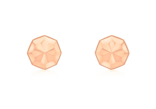 9ct Rose Gold Diamond Cut 7mm Otagonal Stud Earrings