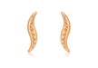9ct Rose Gold Diamond Cut Slim Wave Stud Earrings