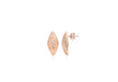 9ct Rose Gold 7.8mm x 15.5mm Diamond Cut Rhombus Stud Earrings