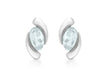 9ct White Gold Aquamarine Stud Earrings