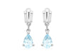 9ct White Gold 0.01t Diamond and Blue Topaz Drop Earrings