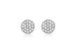 9ct White Gold 0.10ct Diamond Pave Set 5mm Round Stud Earrings