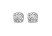 9ct White Gold 0.10ct Diamond Pave Set 5mm ushion Stud Earrings
