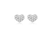 9ct White Gold 0.10ct Diamond Pave Set 6mm x 4mm Heart Stud Earrings