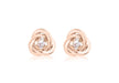 9ct Rose Gold Zirconia  7mm Knot Stud Earrings