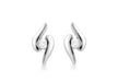 9ct White Gold 0.06t Diamond Swirl Stud Earrings