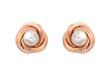 9ct Rose Gold Knot and Pearl Stud Earrings