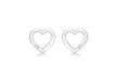 9ct White Gold 0.07t Diamond 11mm x 10mm Heart Stud Earrings