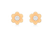9ct Rose Gold Zirconia  8mm Flower Stud Earrings