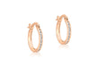 9ct Rose Gold Zirconia  Band 13mm Creole Earrings