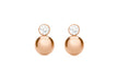 9ct Rose Gold 5mm Zirconia  and 9mm Ball Drop Earrings