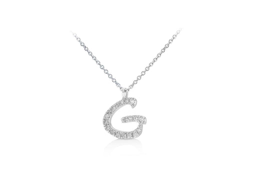 9ct White Gold and Diamonds Set 'Initial G' Necklet9