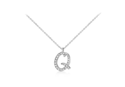 9ct White Gold and Diamonds Set 'Initial Q' Necklet 
