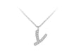 9ct White Gold and Diamonds Set 'Initial Y' Necklet 