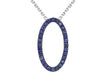 9ct White Gold Oval Sapphire Adjustable Necklet 41m/16"9