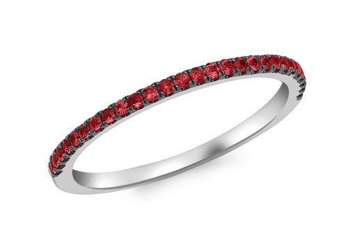 9ct White Gold Ruby Band Ring