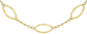 9ct Yellow Gold Diamond Cut Elliptic Link Necklace