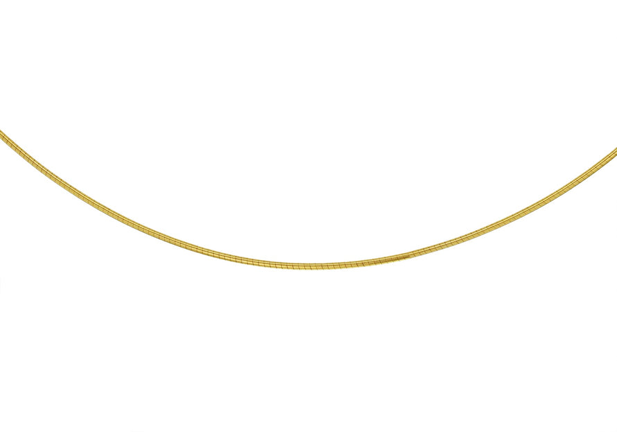 18ct Yellow Gold 0.8mm Round Omega Chain