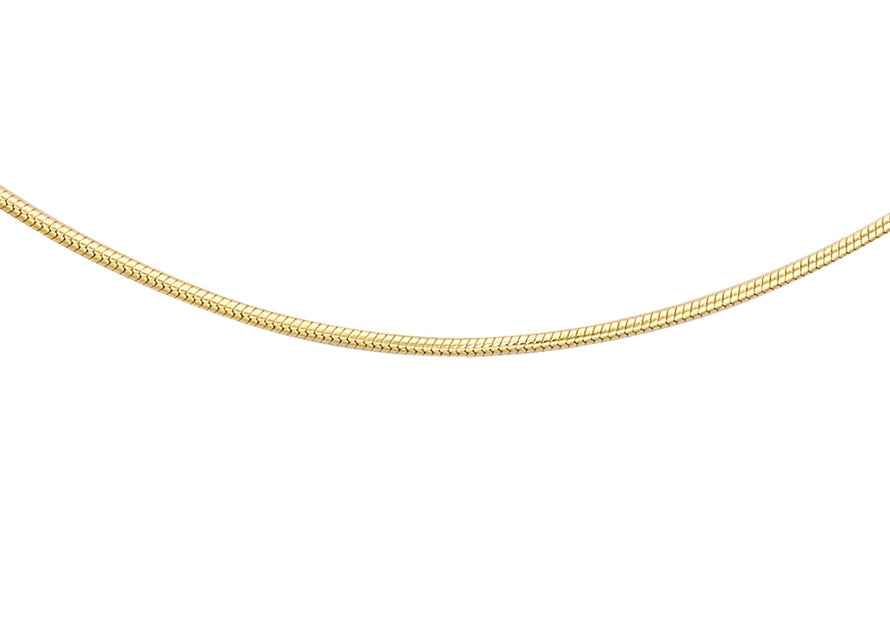 18ct Yellow Gold Mini Round Snake Chain