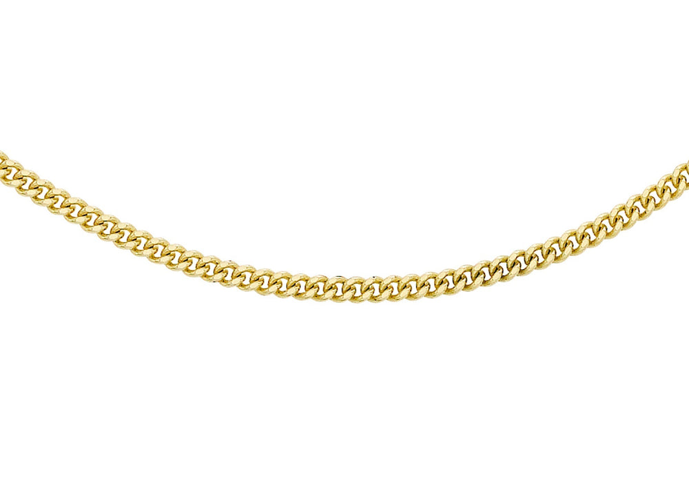 18ct Yellow Gold 30 Adjustable Diamond Cut Curb Chain