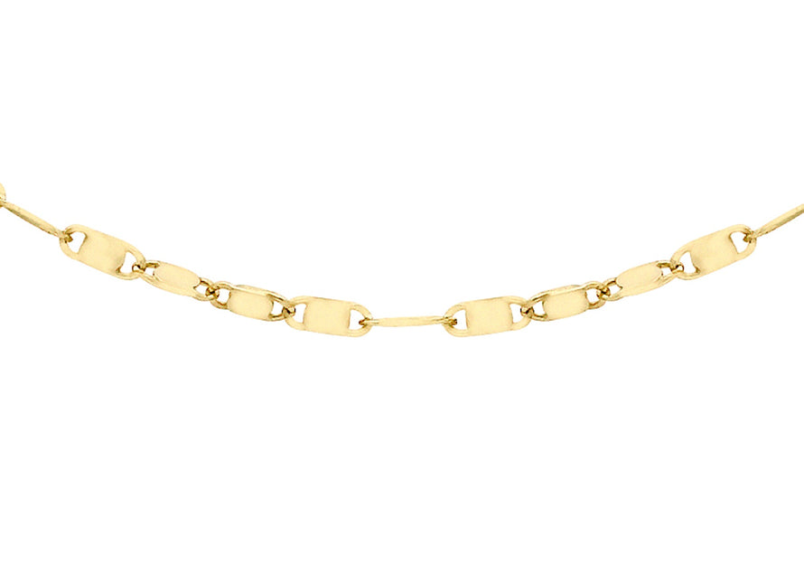 18ct Gold Sparkle Flat Link Chain