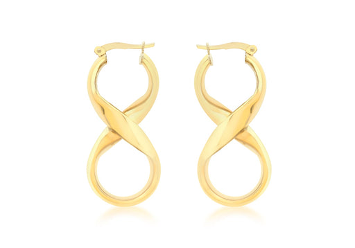 18ct Yellow Gold 'Figure 8' Creole Earrings