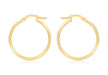 18ct Yellow Gold 20mm Rectangular Tube Creole Earrings
