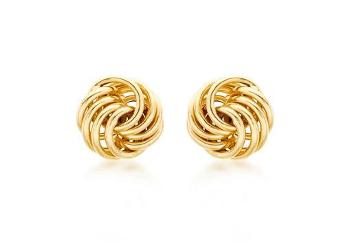 18ct Yellow Gold 10mm Rose Stud Earrings