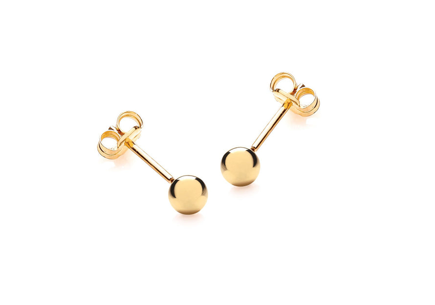 18ct Yellow Gold 4mm Ball Stud Earrings