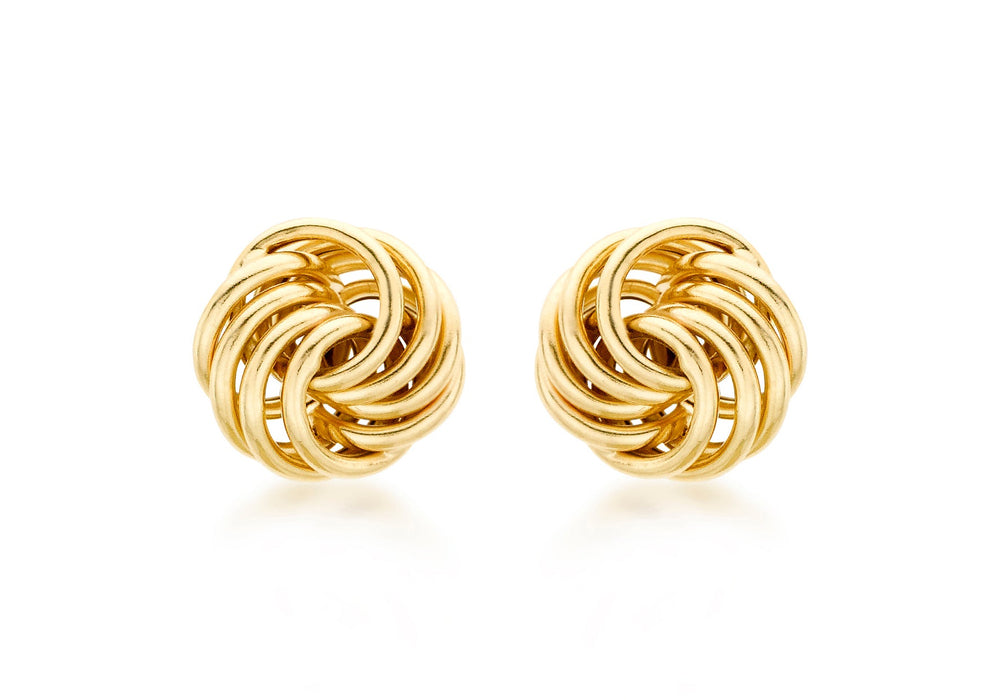 18ct Yellow Gold Rose Stud Earrings