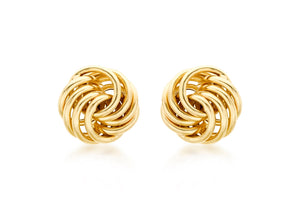 18ct Yellow Gold Rose Stud Earrings