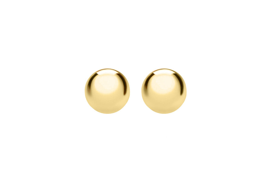 18ct Yellow Gold 7mm Ball Stud Earrings