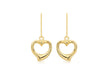 18ct Yellow Gold Heart Drop Earrings
