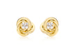 18ct Yellow Gold Zirconia  Set Knot Stud Earrings