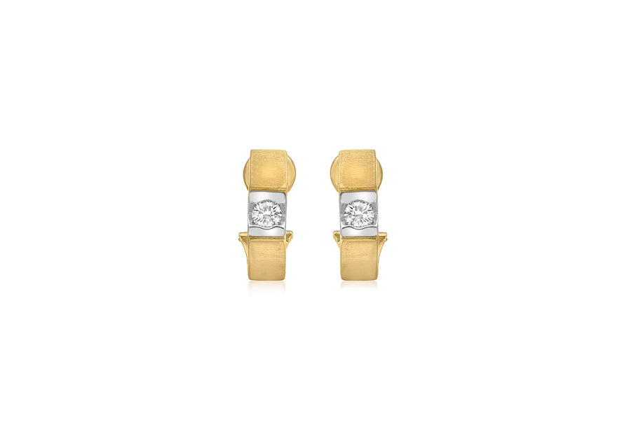 Diamond Satin Earrings 18ct 2-Colour Gold 0.50ct9