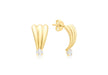 18ct Yellow Gold Zirconia  Stone Set Fan Stud Earrings