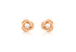 18ct Rose Gold Fresh Water Pearl Knot Stud Earrings