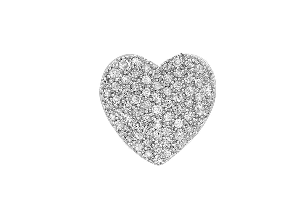 18ct White Gold 1.35t Pave Set Diamond Heart Pendant