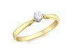18ct Yellow Gold 0.10ct Diamond Claw Set Solitaire Ring