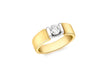 18ct Yellow Gold 0.50ct Diamond Solitaire Satin Band Ring
